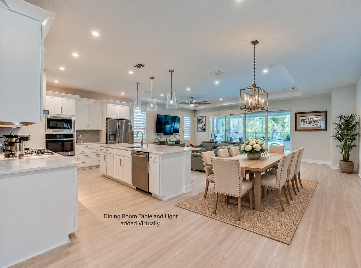 Virtually staged dining table - 1254 VENICE CT, DELAND