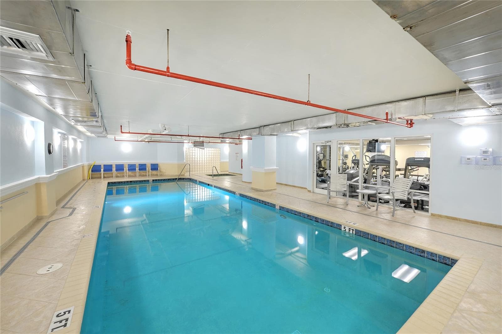 Indoor Heated Pool with Views of Fitness Center - 1900 N ATLANTIC AVE #1603, DAYTONA BEACH