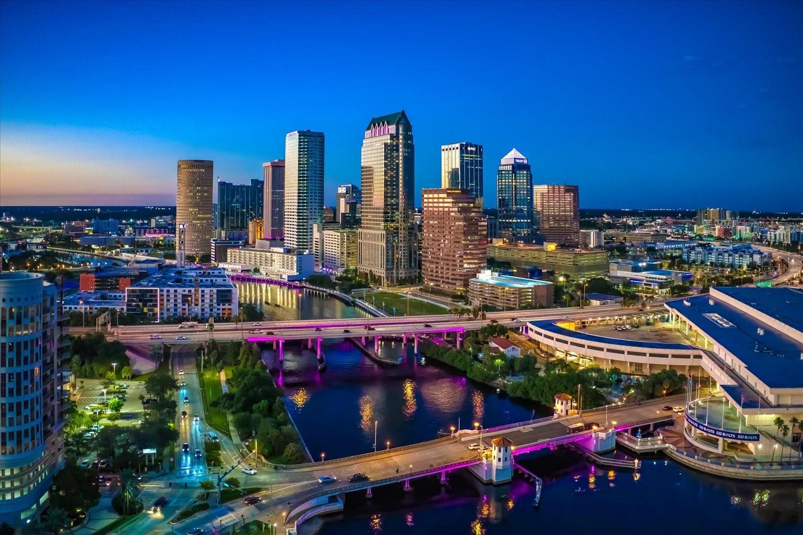 Twilight view over downtown Tampa - 947 SEDDON COVE WAY #947, TAMPA