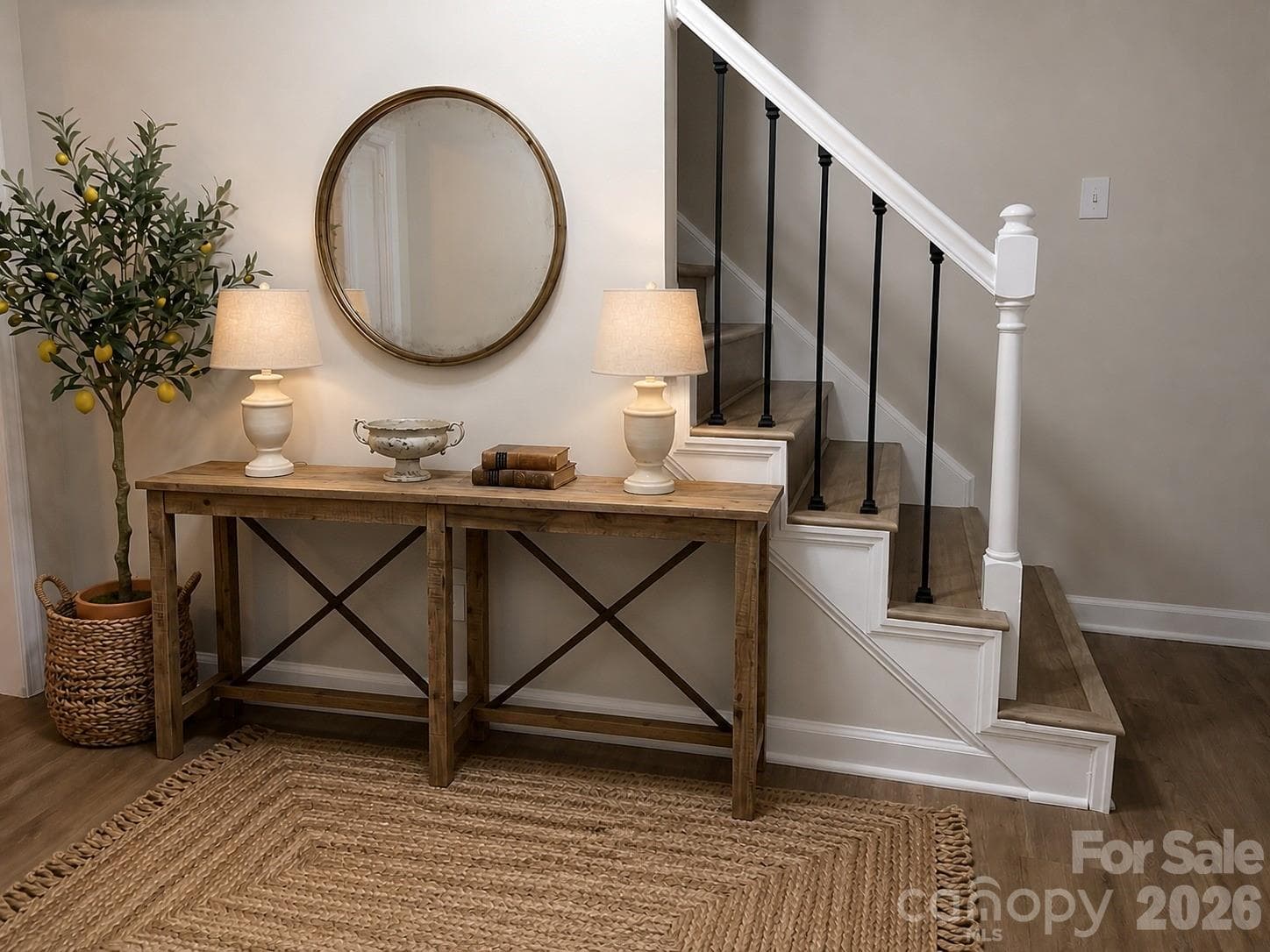 “Image virtually staged for visualization.” Foyer - 2041 Glouchester Circle, Charlotte