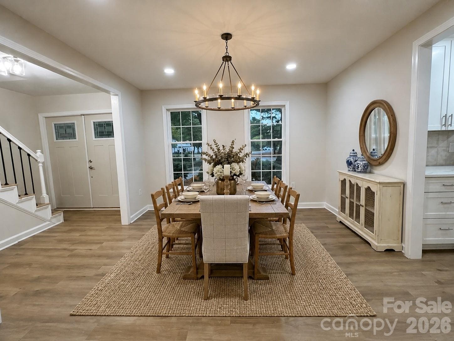 “Image virtually staged for visualization.” Dining Room - 2041 Glouchester Circle, Charlotte