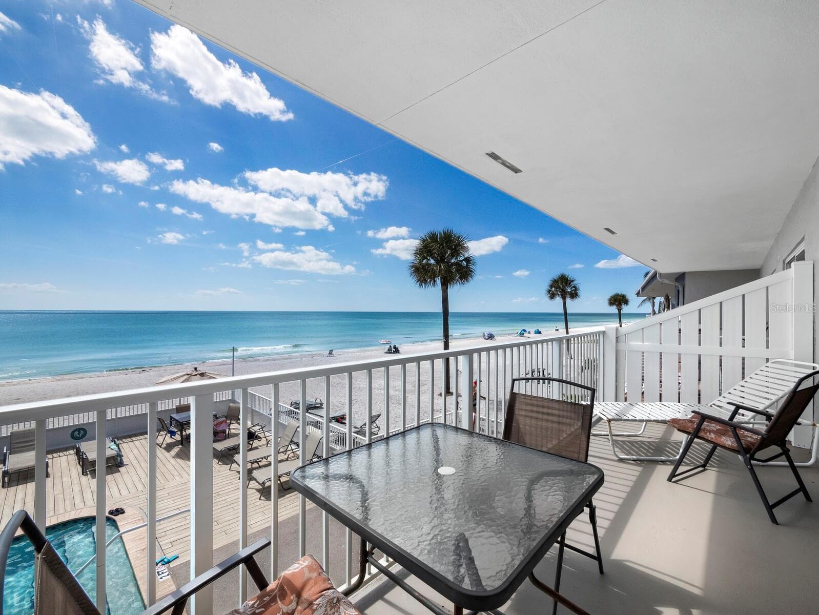 Double balcony view northwest - 3453 GULF OF MEXICO DR #242, LONGBOAT KEY