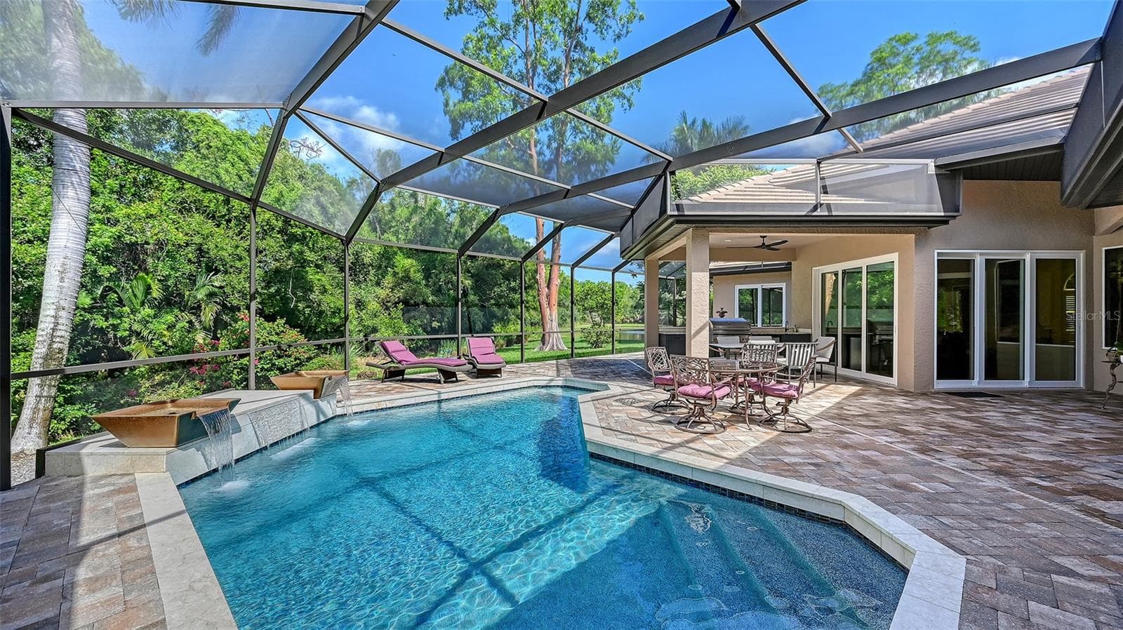 Screened pool area. - 8866 BLOOMFIELD BLVD, SARASOTA