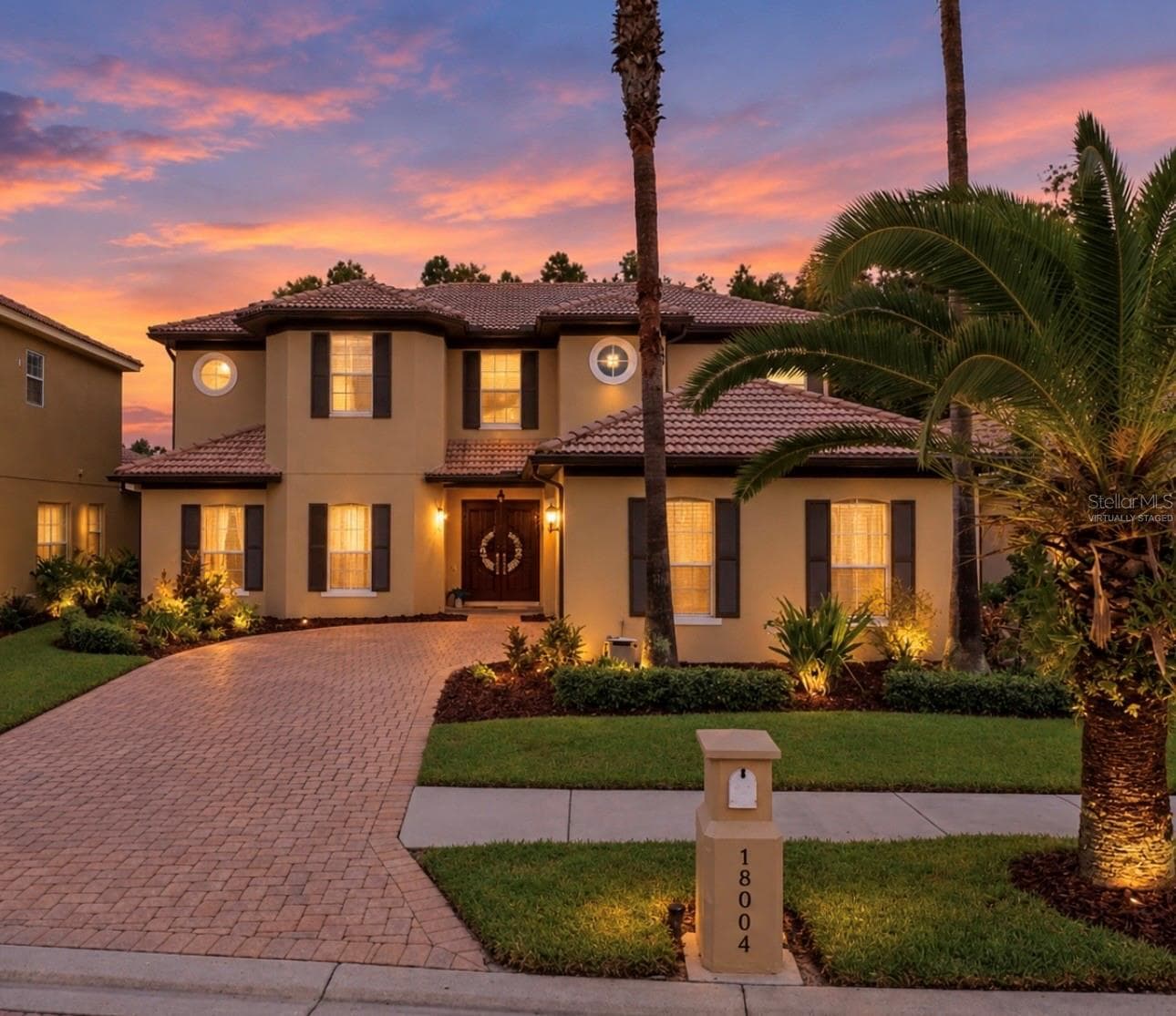 Virtually staged background and lights - 18004 LANAI ISLE DR, TAMPA
