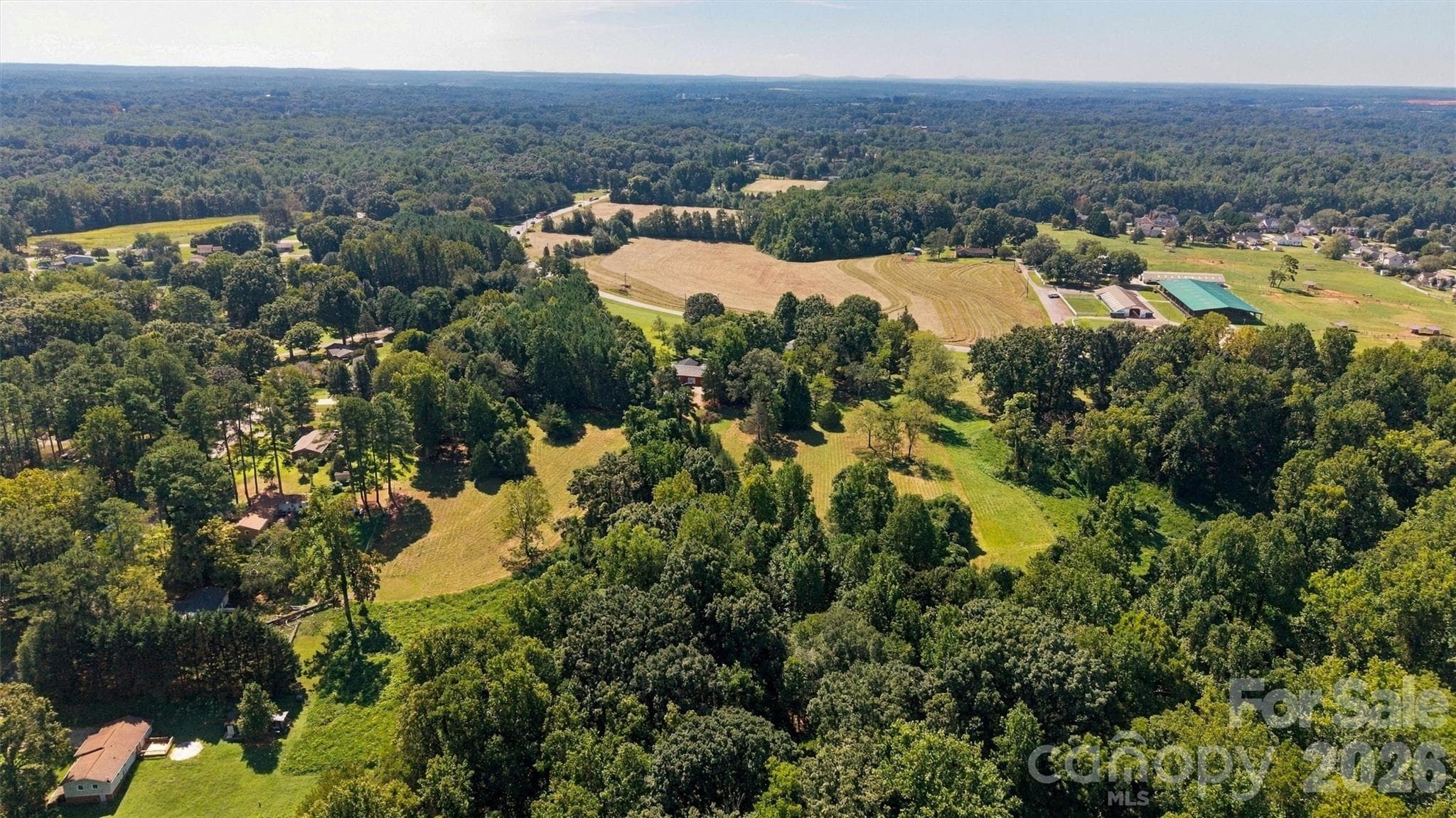 20 Acres - Aerial Long Range View with Walnut Creek Horse Stable View - 3336 Startown Road, Newton
