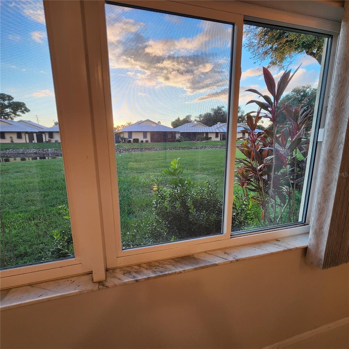 view of back yard from Bonus room Impact Windows - 49 SANDSTONE CIR, VENICE