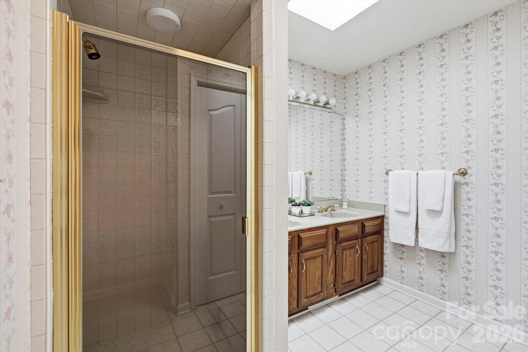 One of Two primary suites on the main level, new skylights in the bathroom - 244 Mountain Valley Drive, Hendersonville