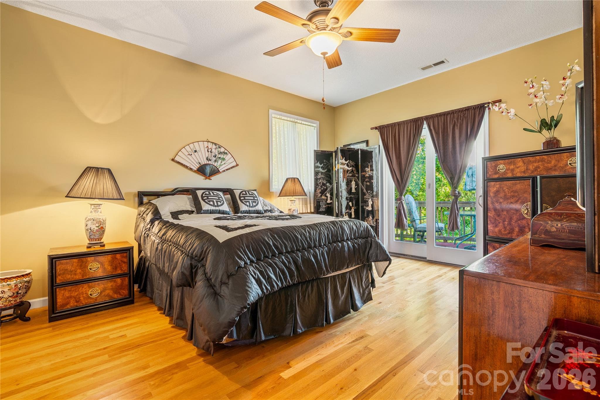 Main bedroom,doors out to the deck - 296 Acorn Lane, Rutherfordton