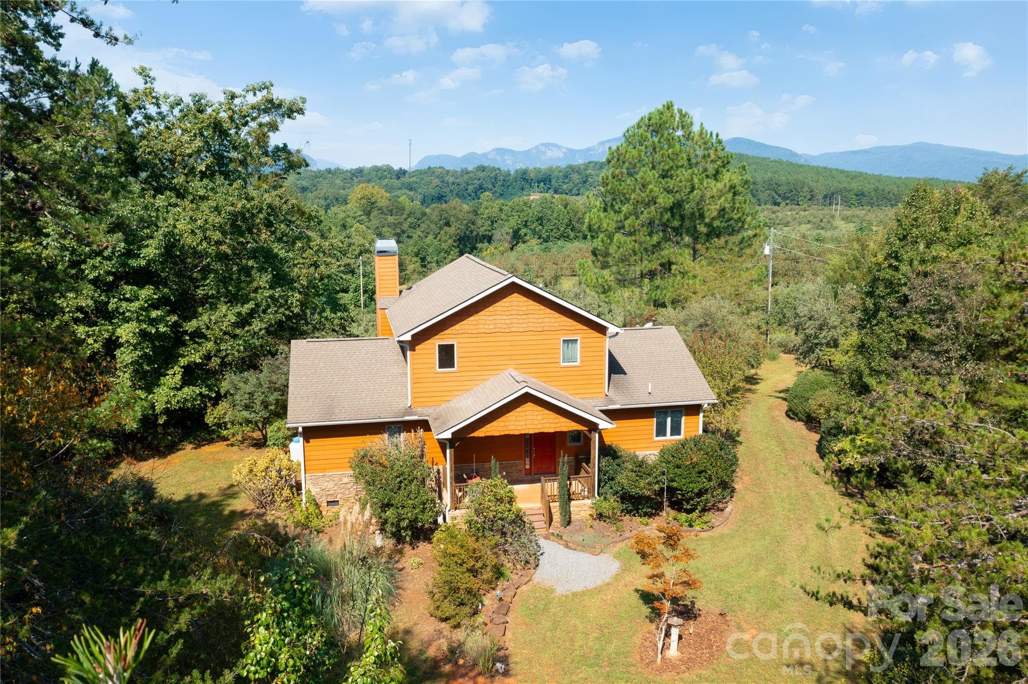 Arial/house/trees - 296 Acorn Lane, Rutherfordton
