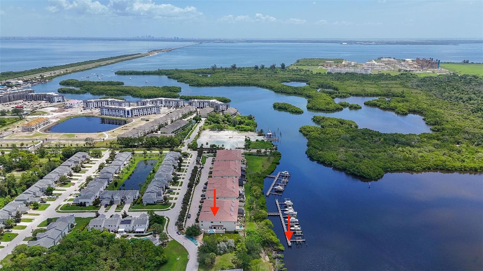 View of the community with Weedon Island Preserve as the beautiful, natural backdrop. - 1008 PASEO DEL RIO NE, ST PETERSBURG