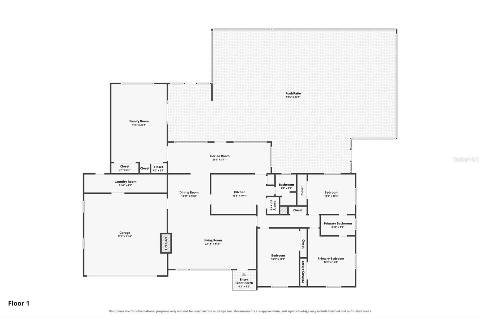 Floor plan. - 1205 DORCHESTER ST, ORLANDO