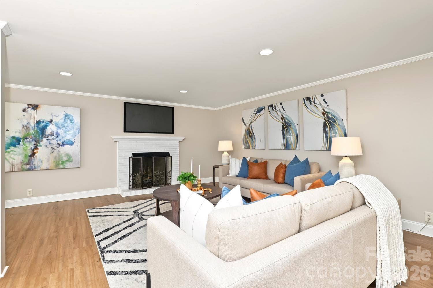 Basement Fireplace - 524 Cooper Drive, Charlotte