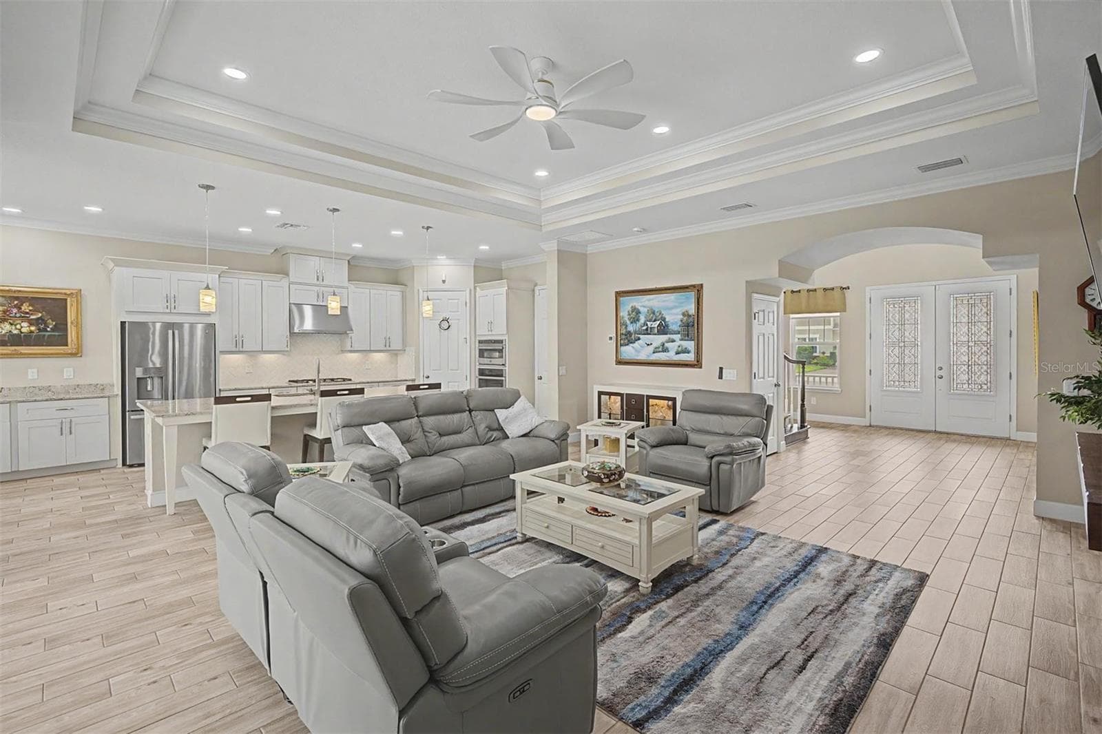 Easy-care wood tile in the great room - 4303 BARBOUR TRL, ODESSA