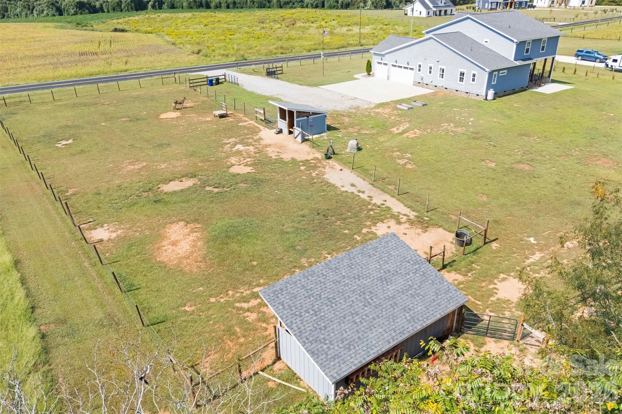 Side fenced pasture with 2 animal shelters - 2665 Umberger Road, Cleveland