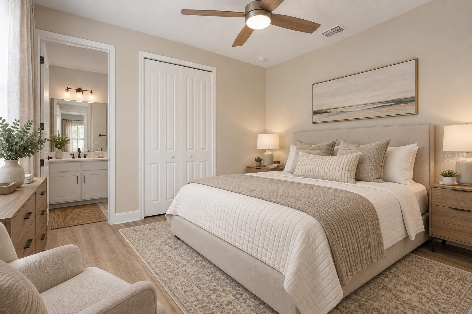 1st Bedroom downstairs/inlows suite/VIRTUALLY STAGED - 10169 SPRING LAKE DR, CLERMONT