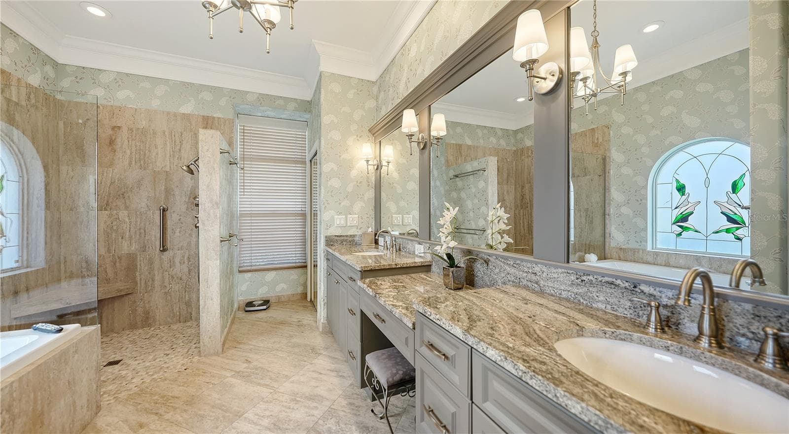 Primary bath with dual vanities , separate shower, and jacuzzi tub - 116 VENTANA WAY, VENICE