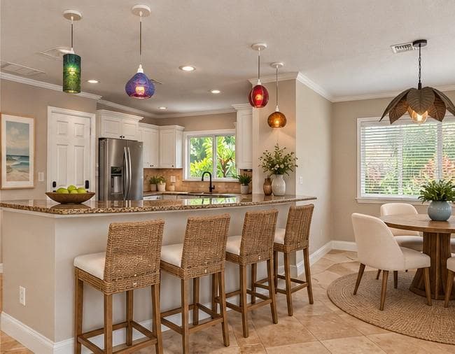 Dining/bar virtually staged - 1616 INDIAN ROCKS RD, BELLEAIR
