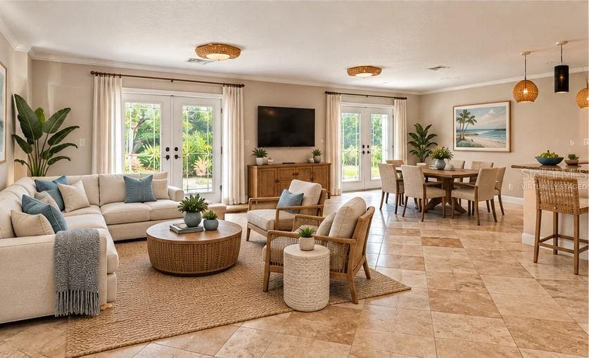 Living room virtually staged - 1616 INDIAN ROCKS RD, BELLEAIR