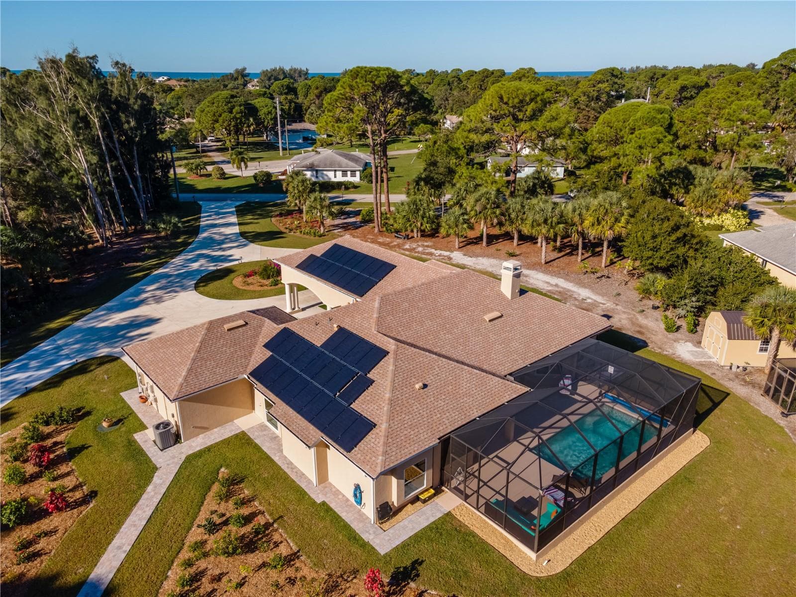 Aerial view of the main house. - 1991 HEASLEY, ENGLEWOOD