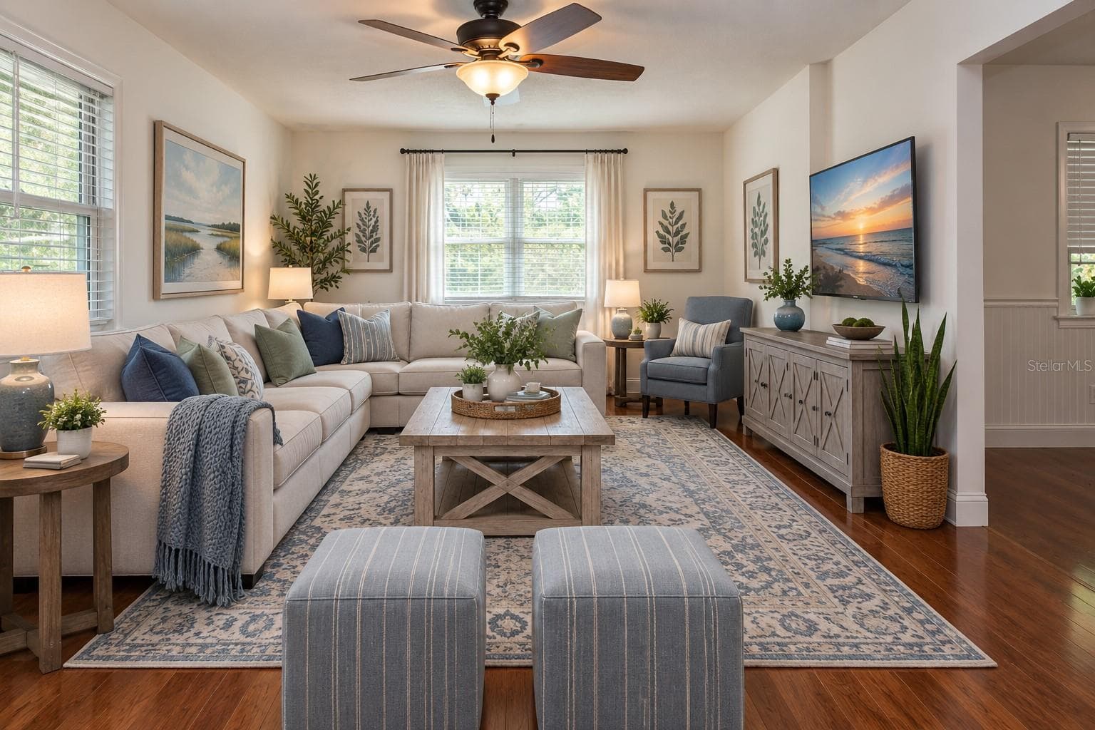 Staged Great Room off the kitchen - 2501 LIGHTFOOT RD, WIMAUMA