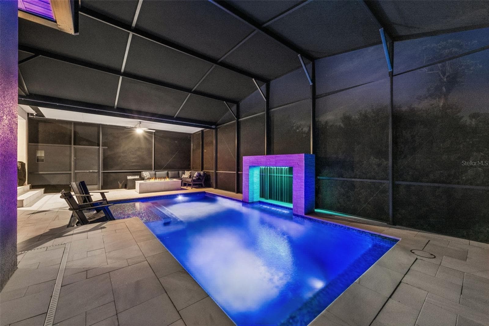 Custom pool with lights - 2107 BAY LINE RD, OAKLAND