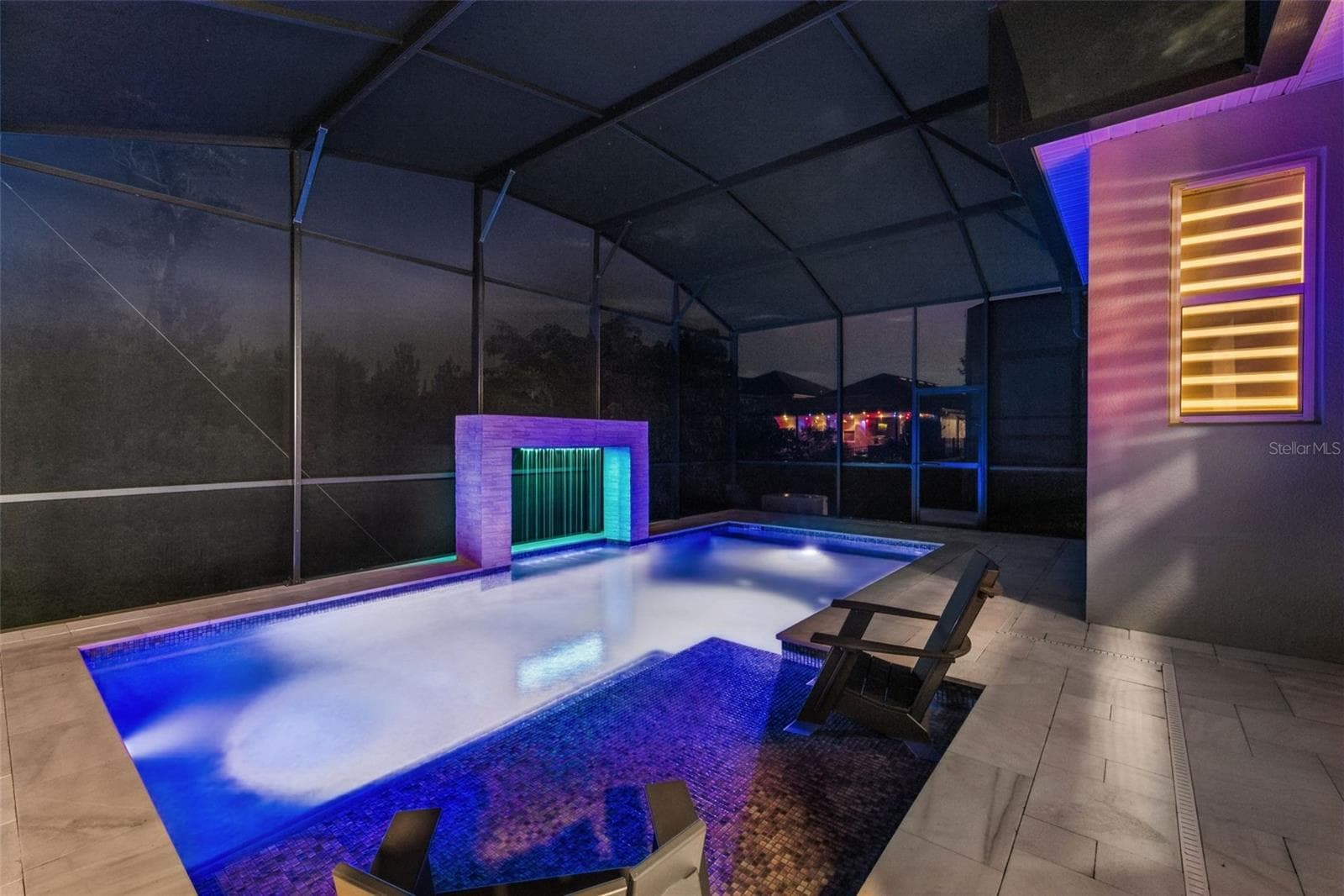 Custom pool with lights - 2107 BAY LINE RD, OAKLAND