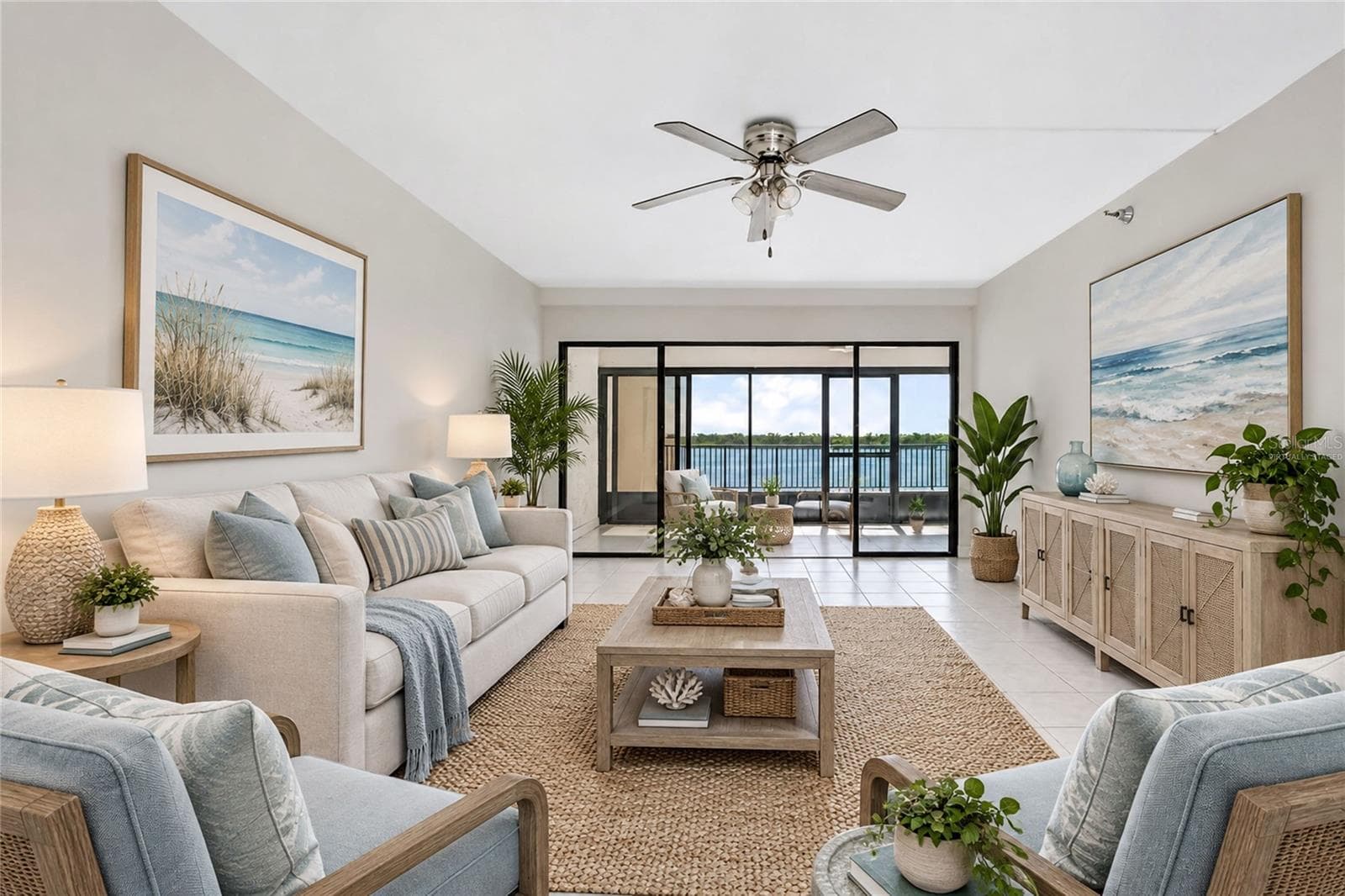 Living Room with a View! *Virtually Staged - 1751 BEACH RD #202, ENGLEWOOD
