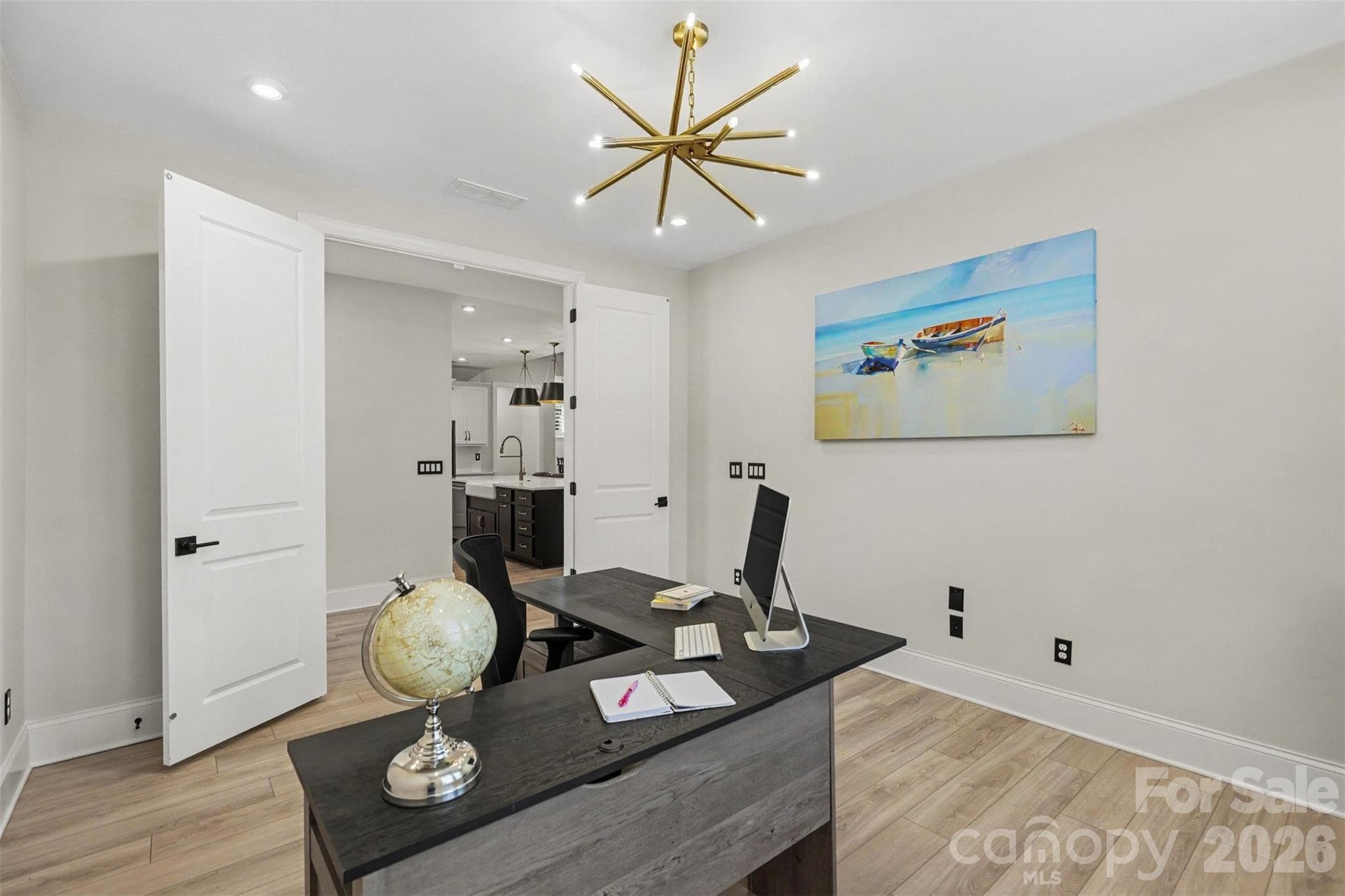 Spacious office with double doors for privacy (current staging) - 8027 Longwaters Court, York