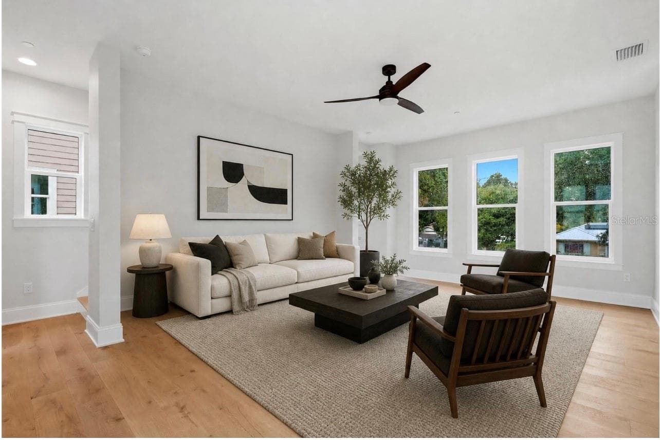 2nd Floor Living Room and Kitchen with Balcony  AI Example Furnished. - 2532 1ST AVE N, ST PETERSBURG