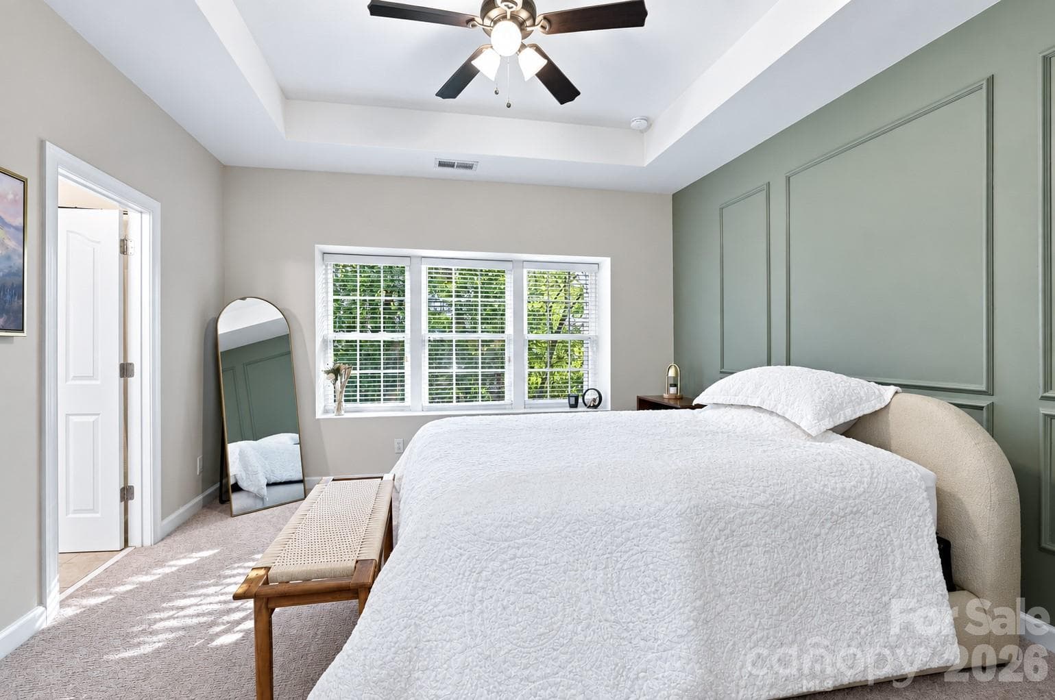 Primary bedroom with peaceful views - 15329 Jade Street, Charlotte