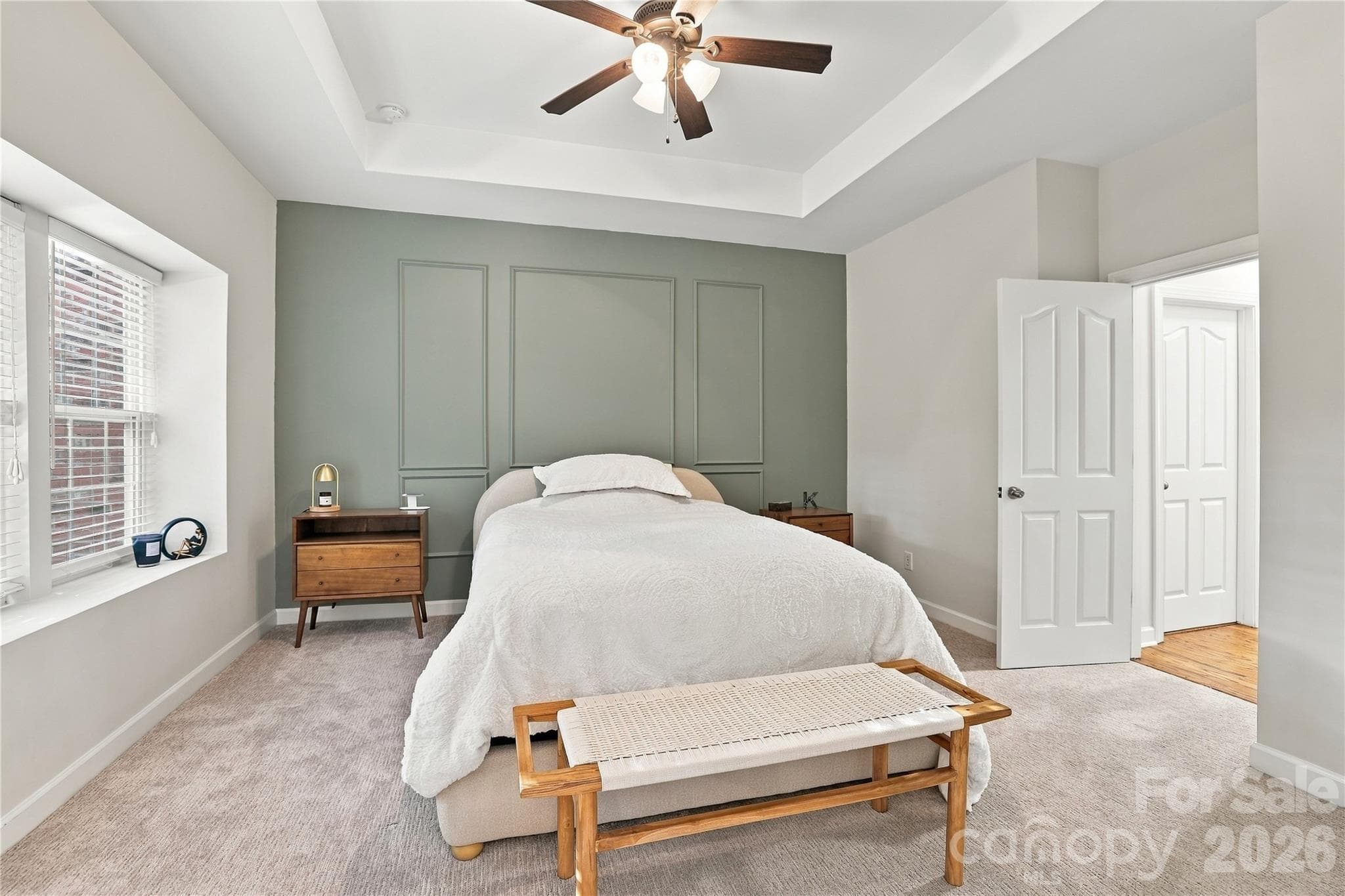 Stunning feature wall in primary bedroom - 15329 Jade Street, Charlotte