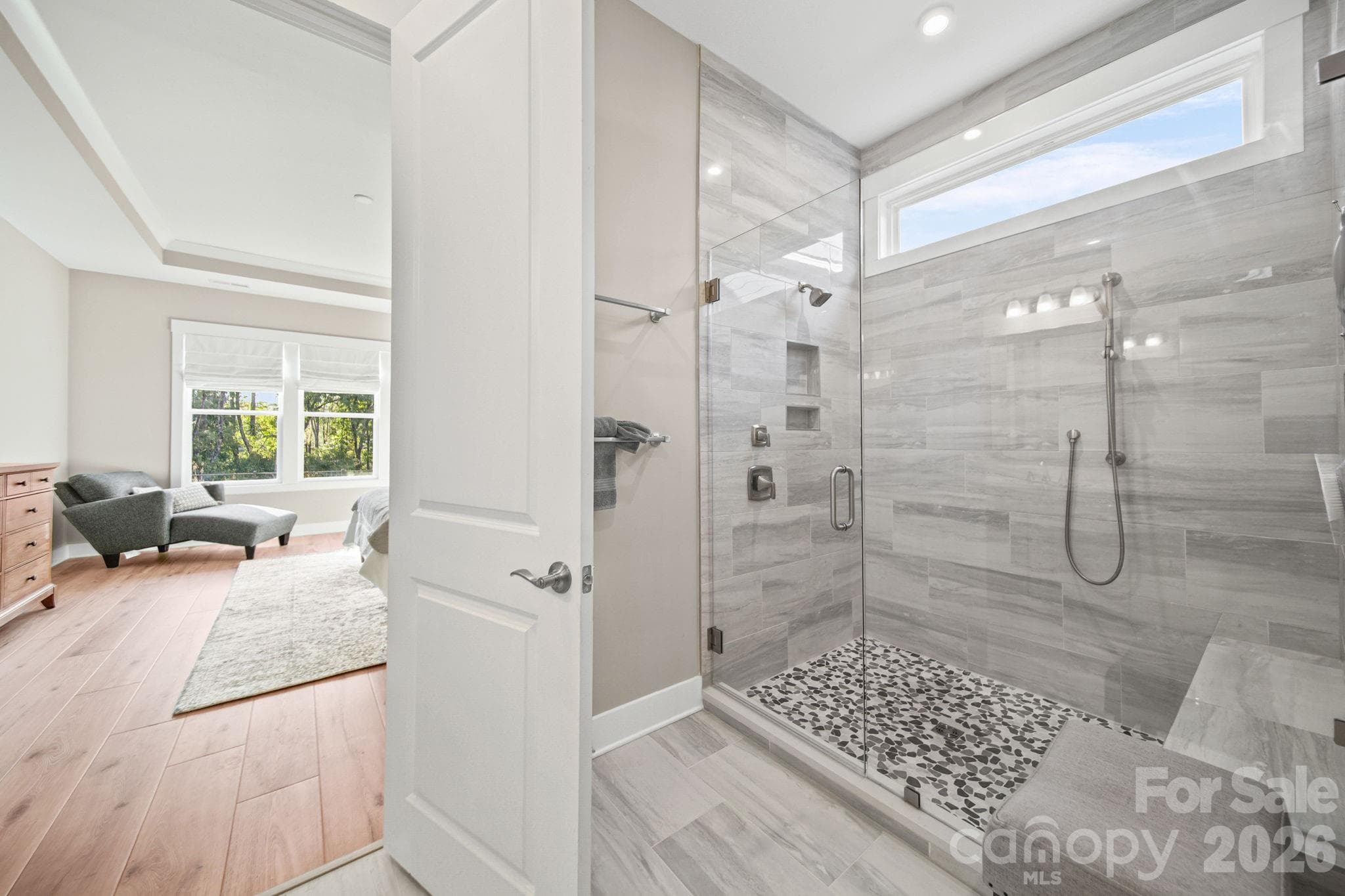 Ground to floor tile primary shower - 4007 Brush Creek, Monroe