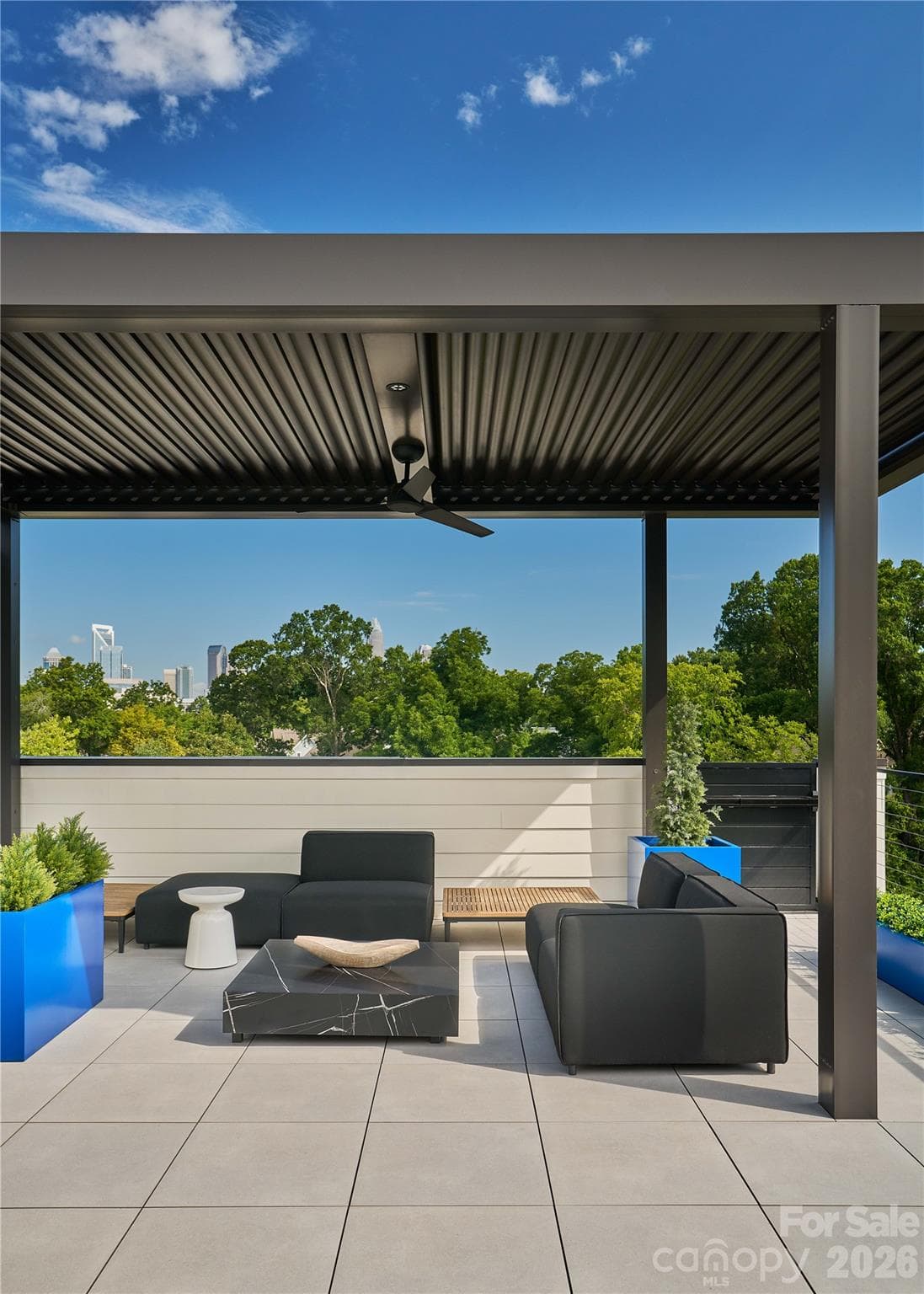 Rooftop terrace with views of Uptown Charlotte - 610 Queens Road, Charlotte