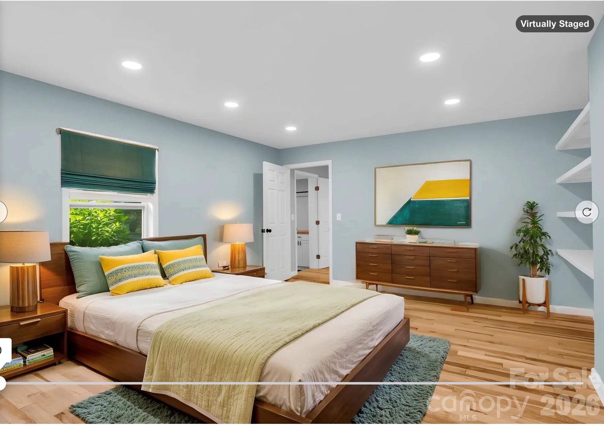 *virtually staged as Bedroom - Config B* Dedicated office/private den off of the primary bedroom with door to back yard - 35 Chastain Hill Road, Mills River