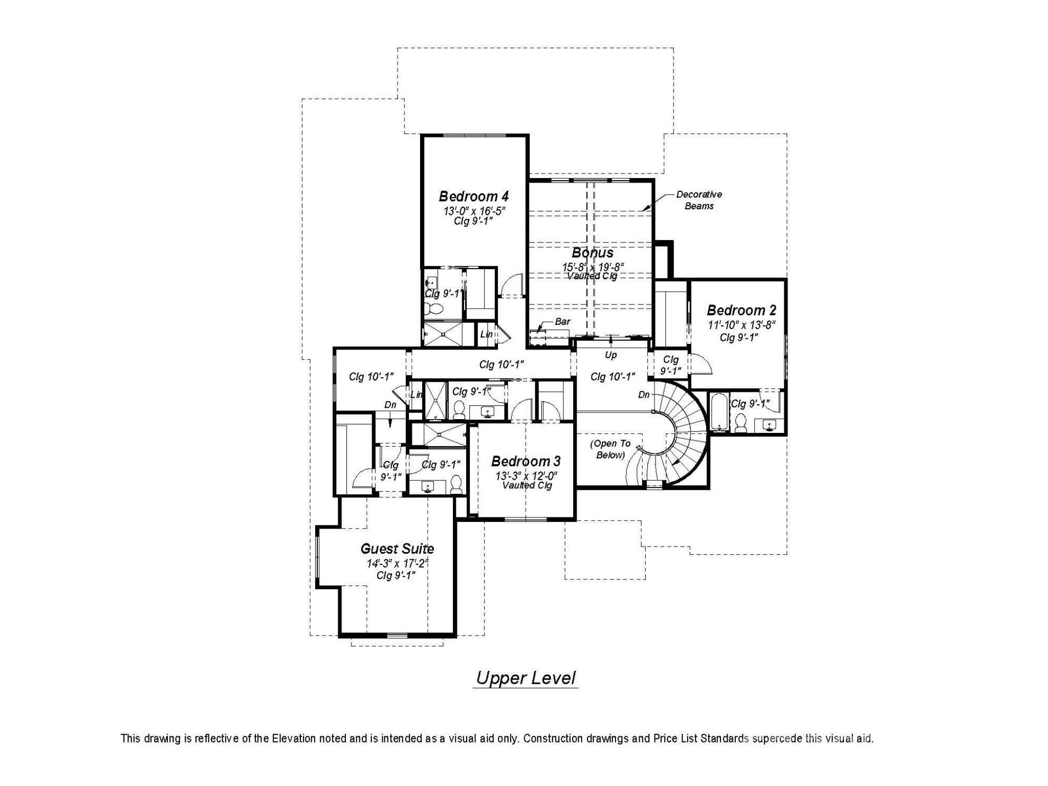 Upper level floorplan - Fort Mill