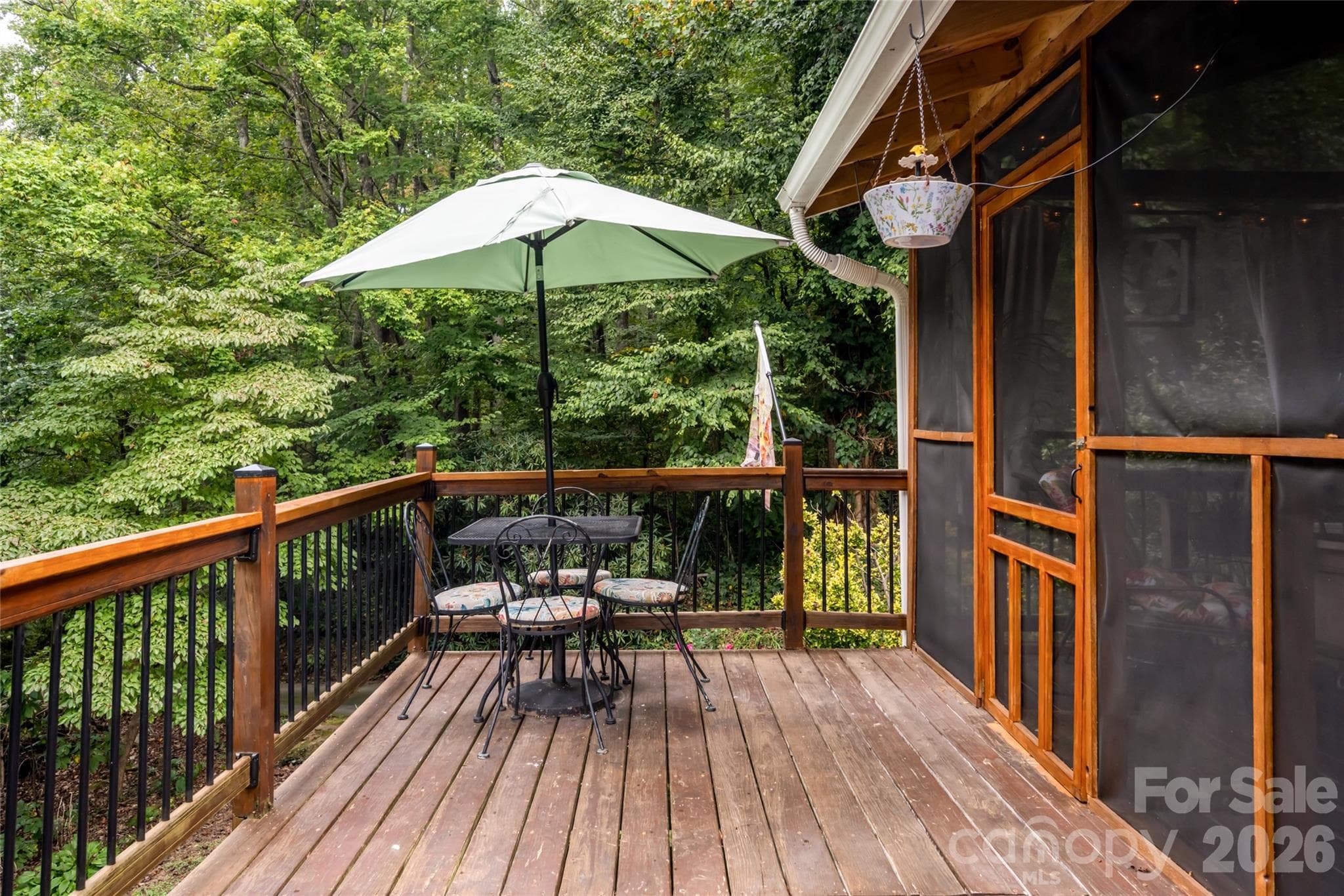 Deck and back entrance to screened in porch - 101 Guffey Mountain Road, Fairview