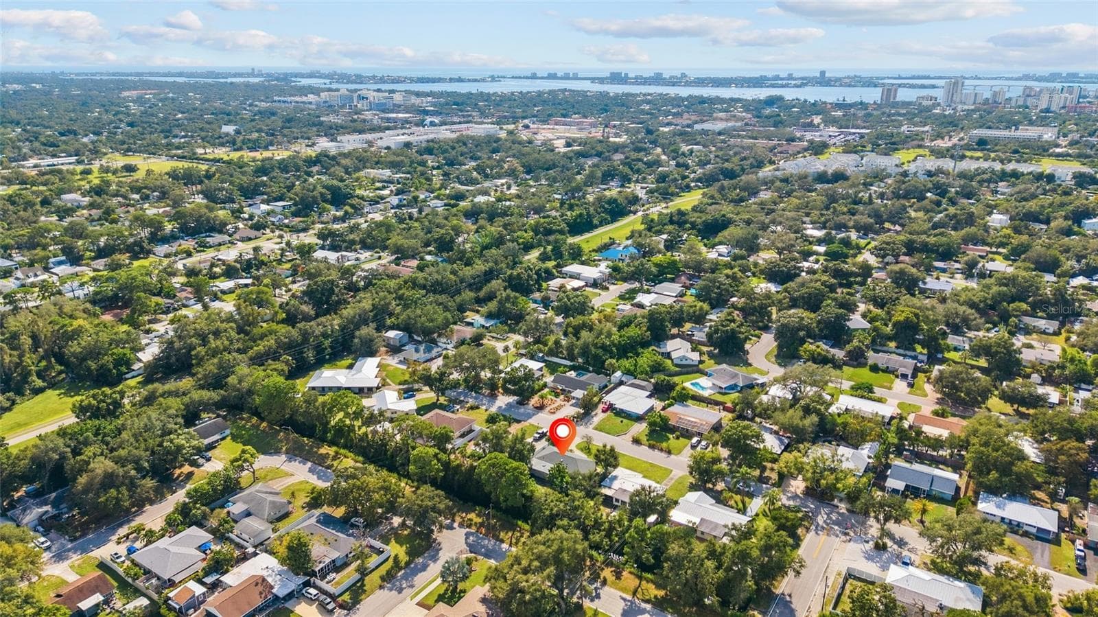 Ariel View of the Home & Area - 2520 E MILMAR DR, SARASOTA
