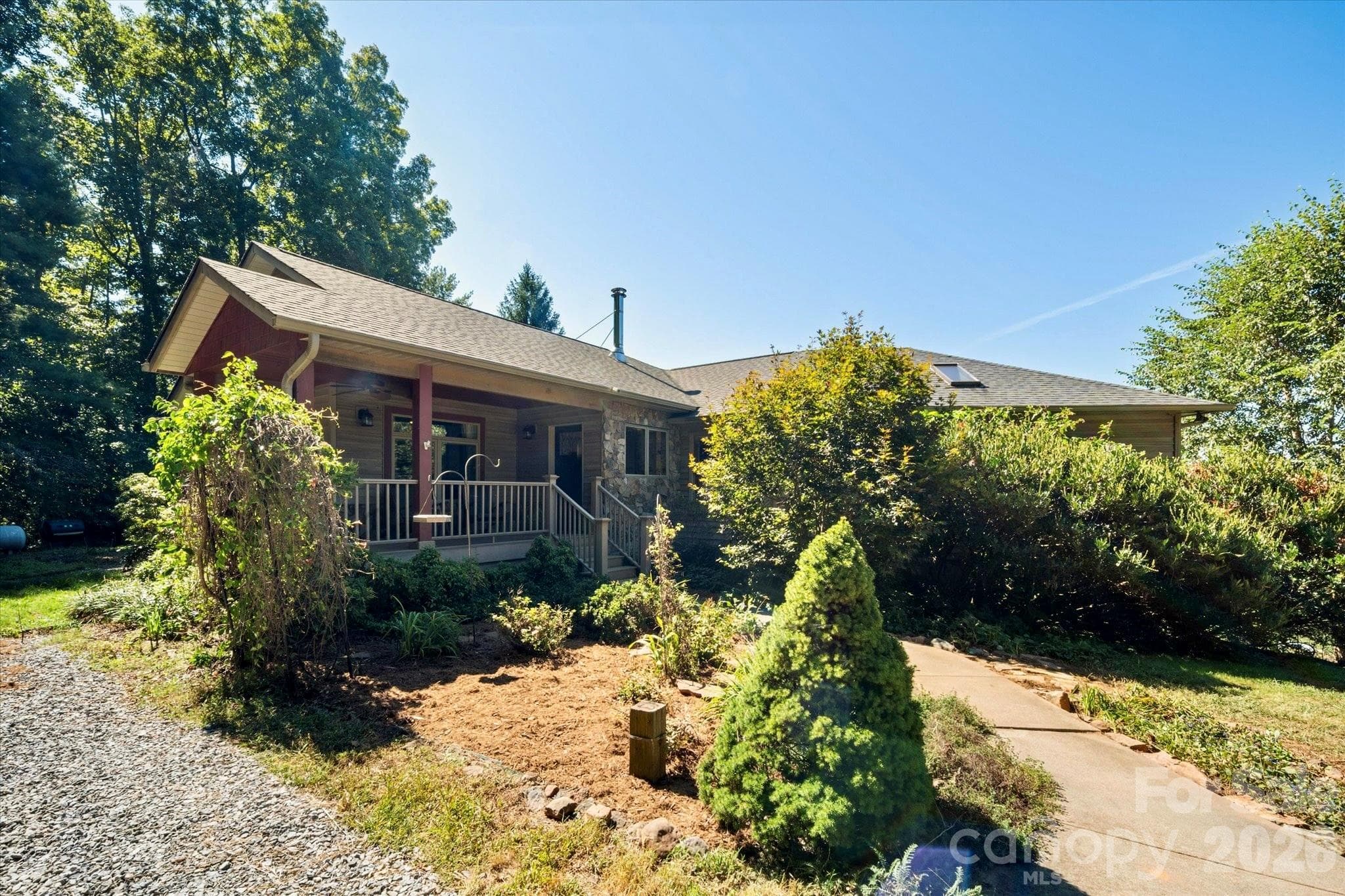 Front door with a covered porch area - 47 Sams Road, Weaverville