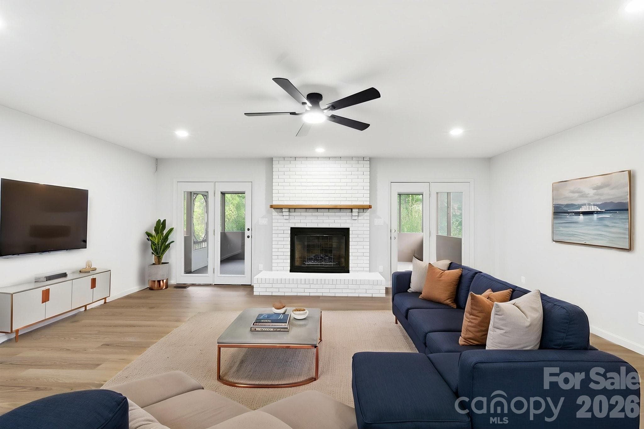 Living Room Virtually Staged - 1079 Dupont Road, Hendersonville