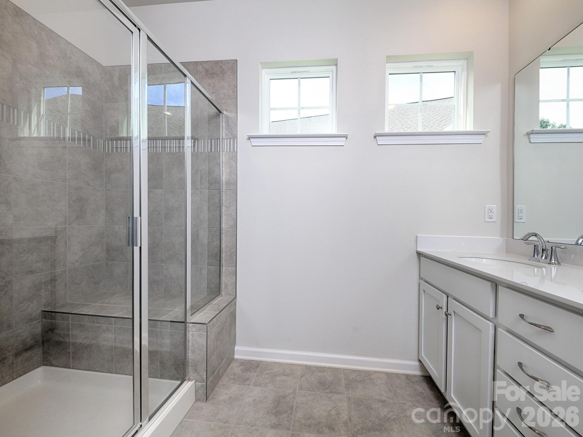 Tile shower and floor - 121 Olive Tea Lane, Statesville