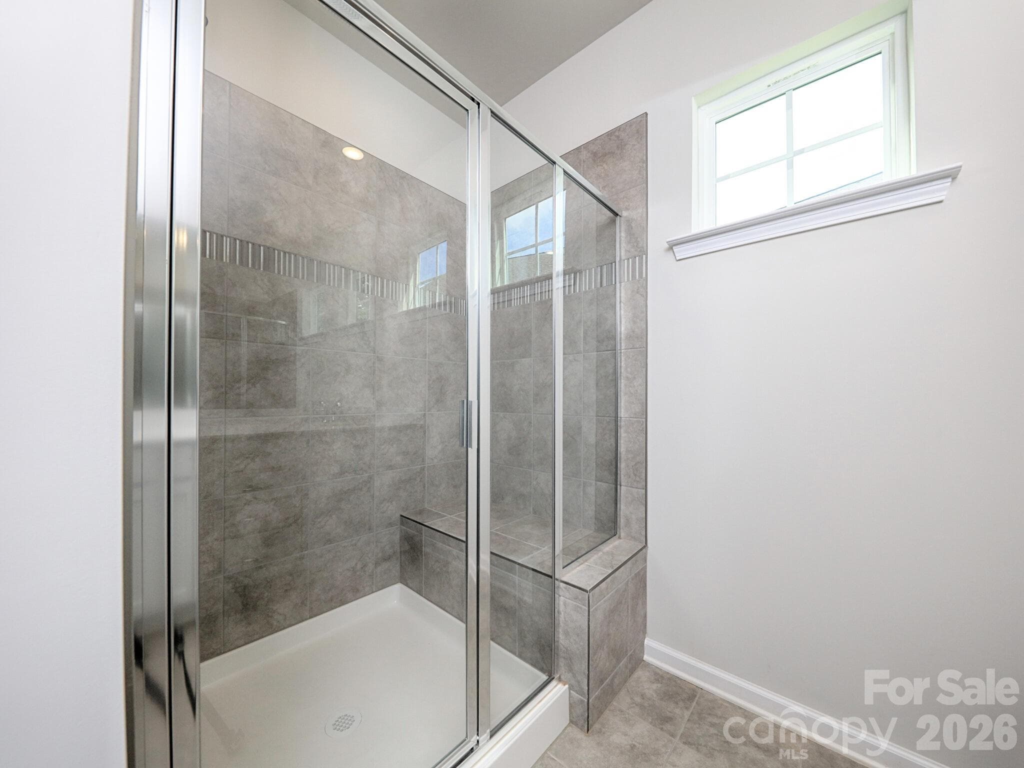 Shower has seating area - 121 Olive Tea Lane, Statesville