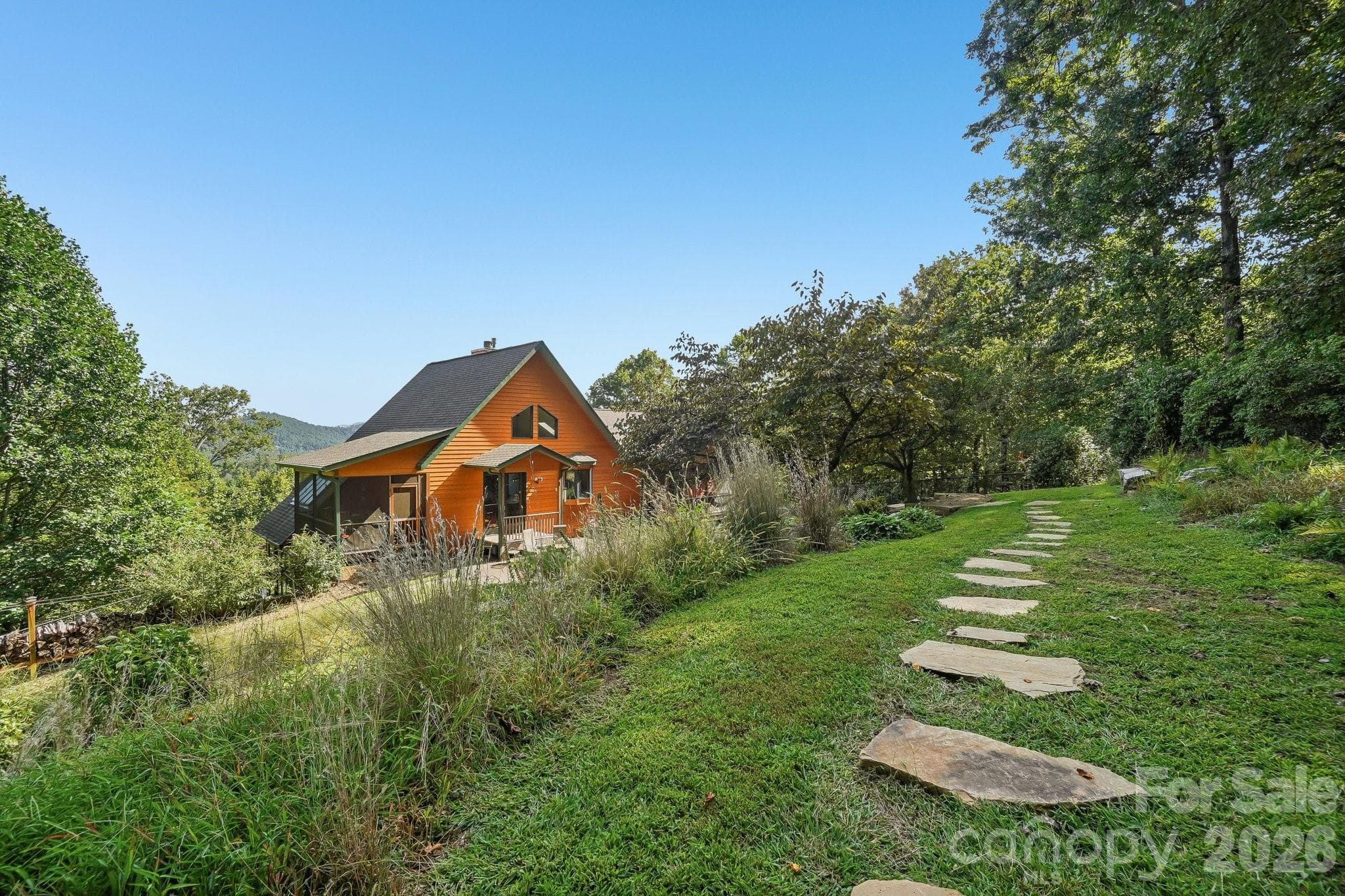 View of Home from upper level of gardens - 1000 Reems Cove Road, Marshall