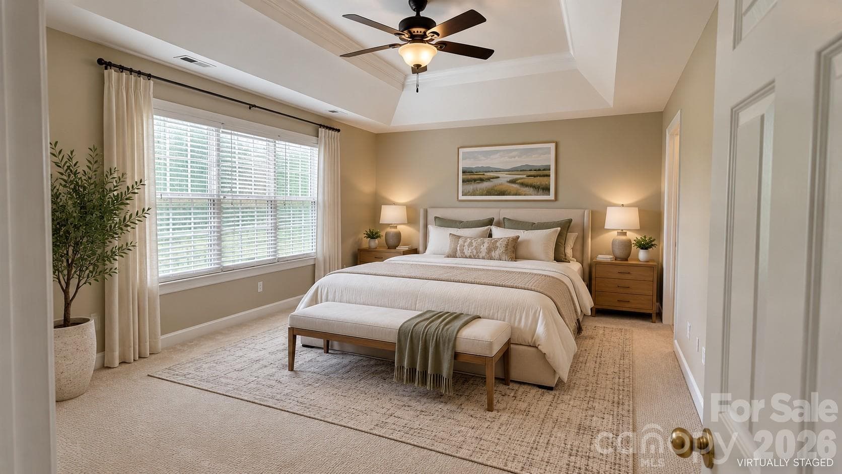 Staged primary room - 2127 Copperplate Road, Charlotte