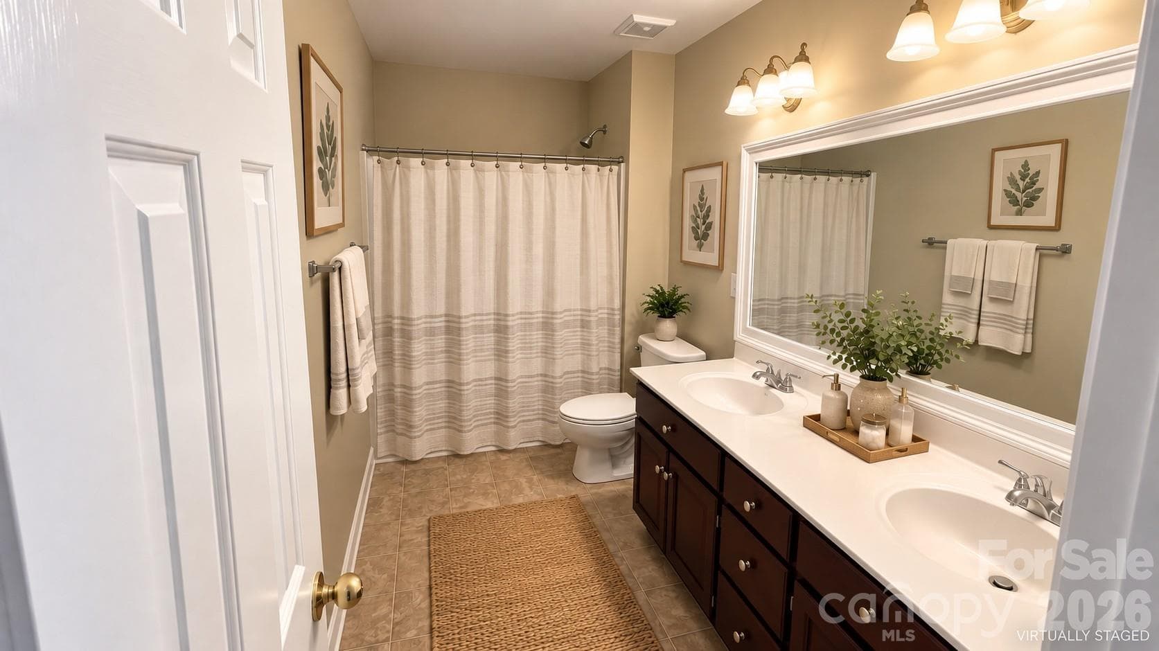Staged primary bathroom - 2127 Copperplate Road, Charlotte