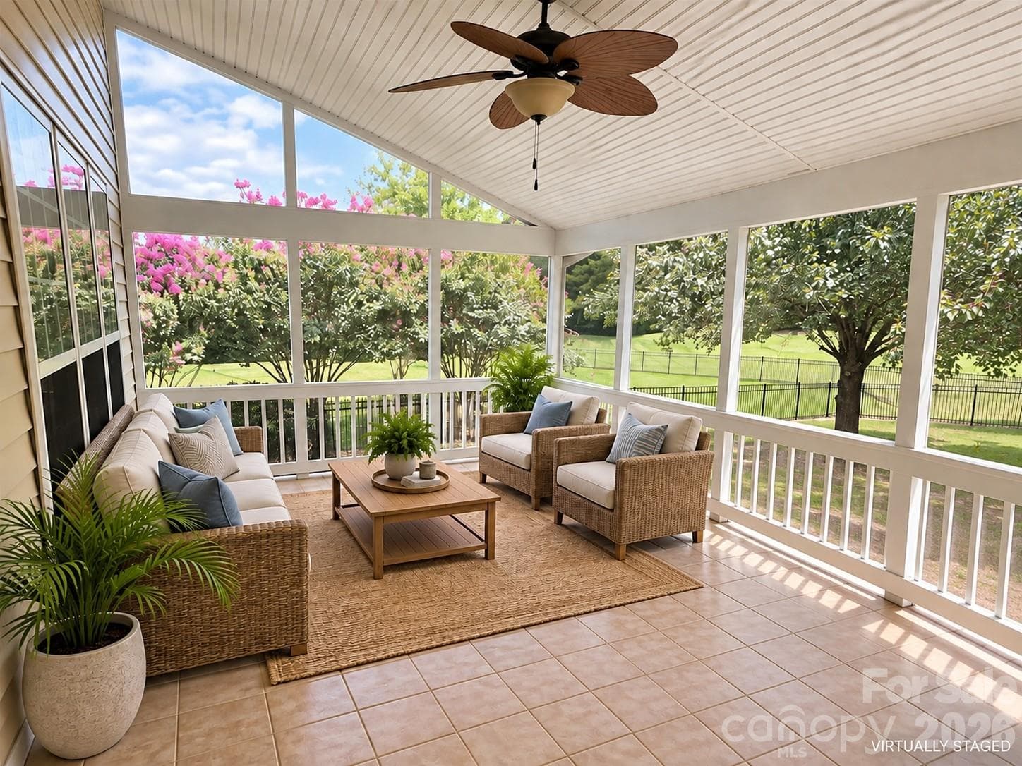 staged back porch - 2127 Copperplate Road, Charlotte