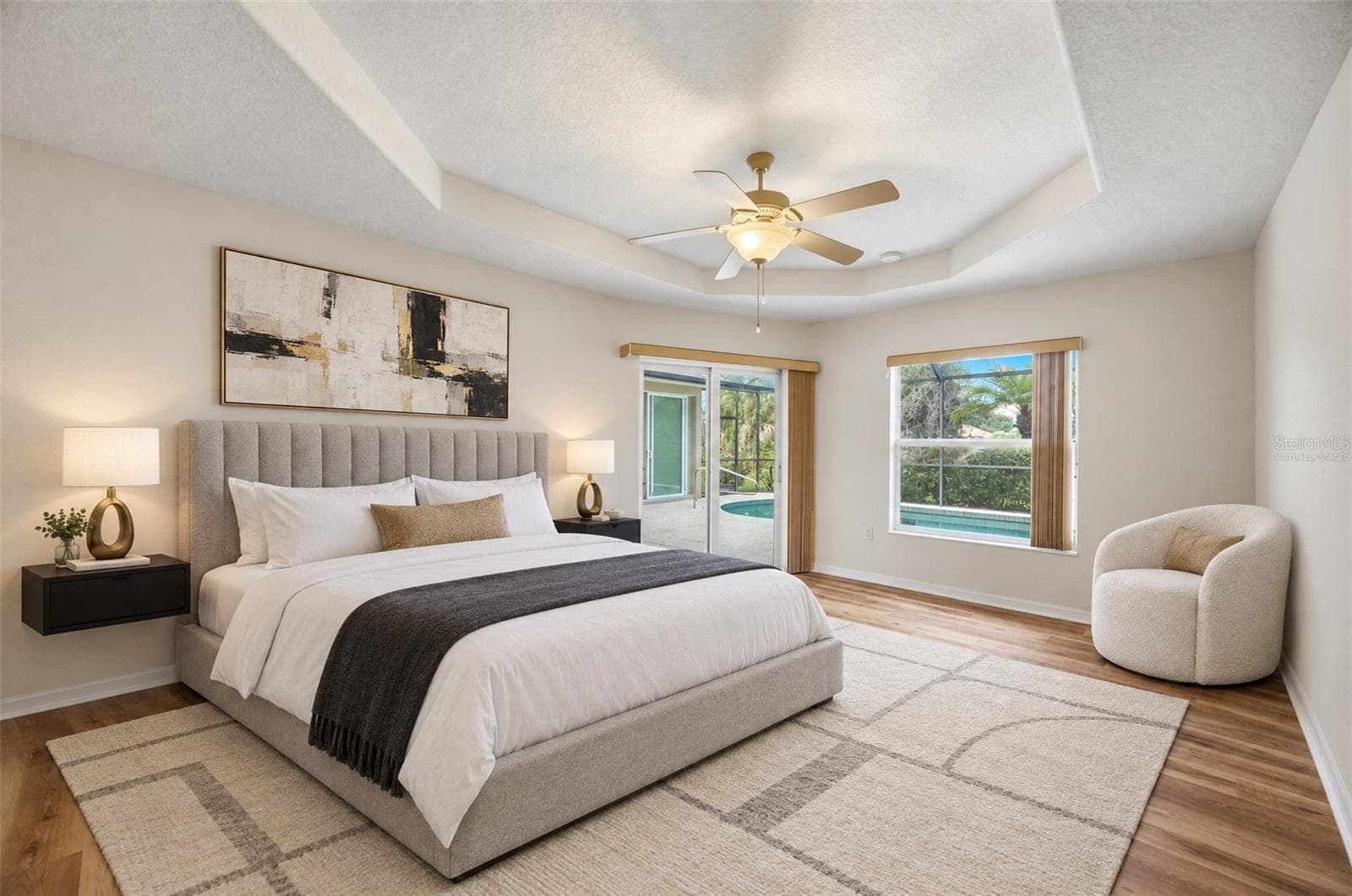 Virtually staged - Primary bedroom - 244 FAIRWAY RD, ROTONDA WEST
