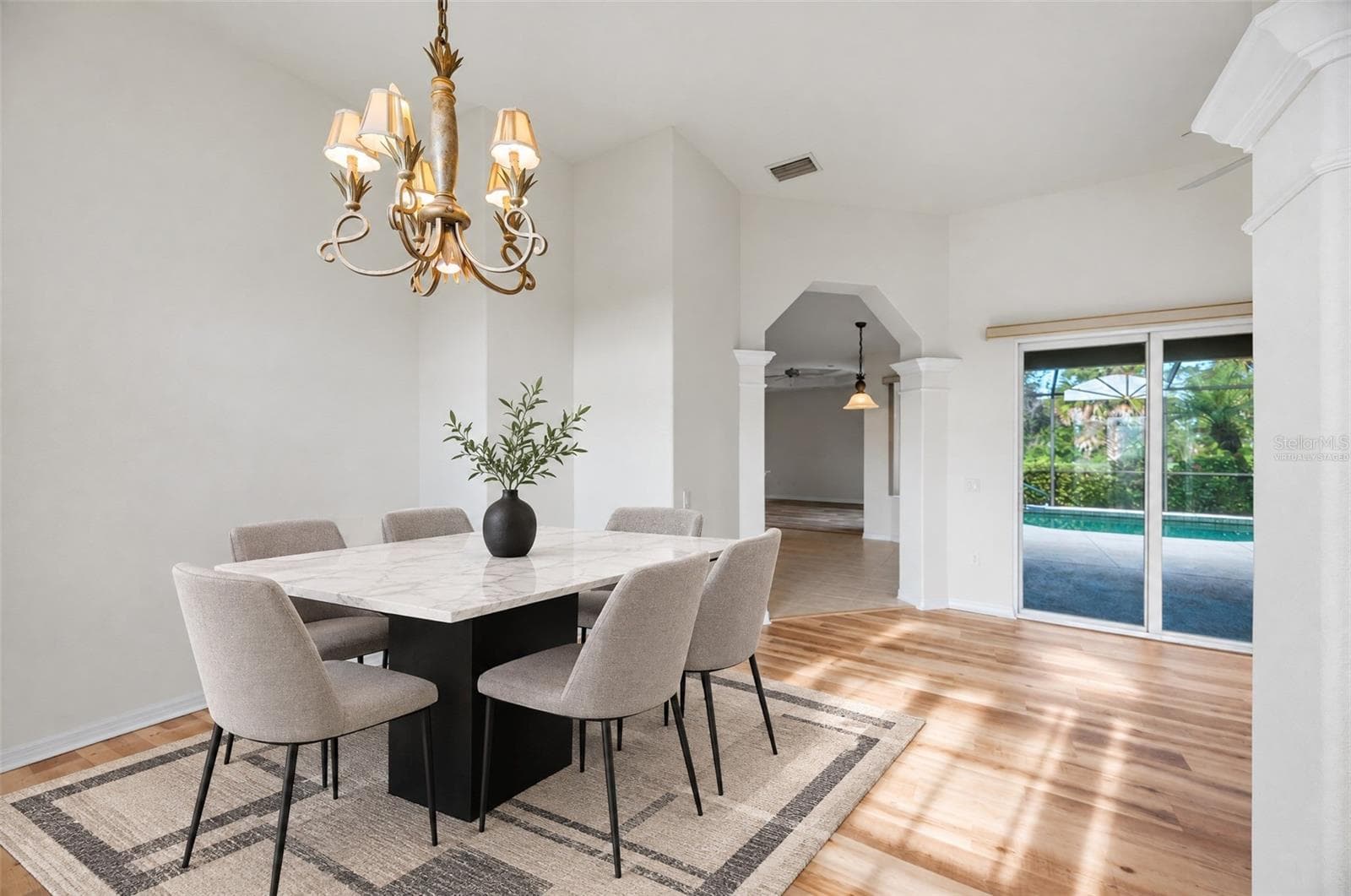 Virtually staged - Dining room - 244 FAIRWAY RD, ROTONDA WEST