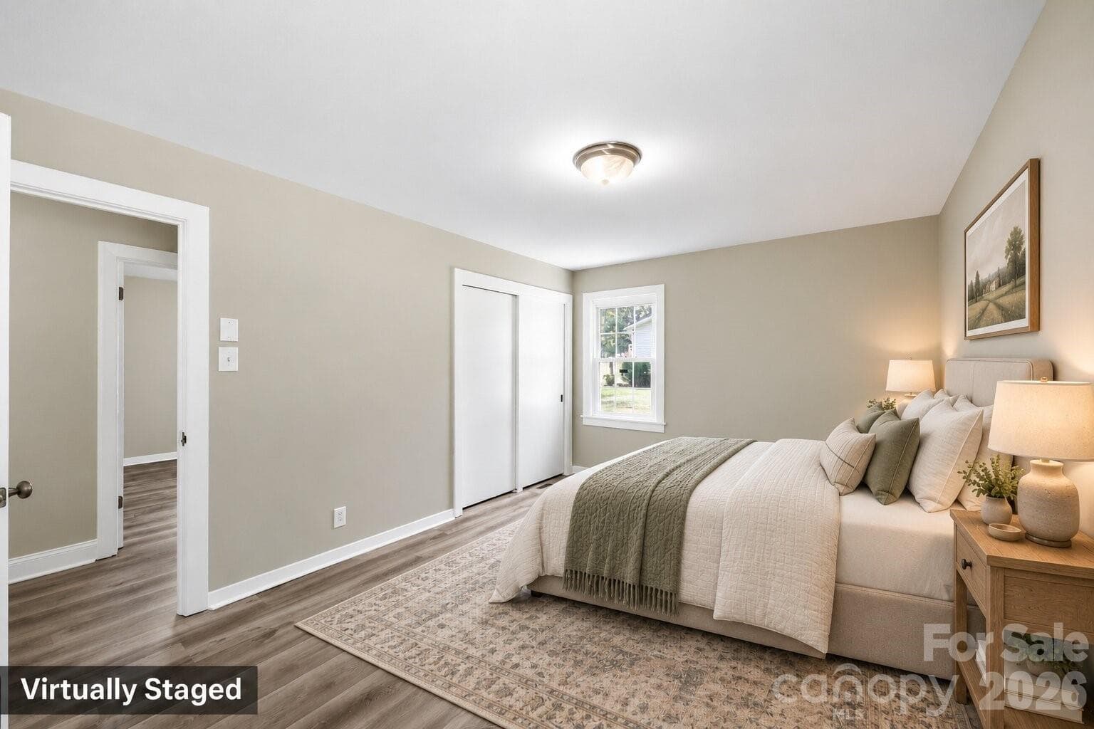 Virtually Staged Primary Bedroom - 4355 Franklin Community Center Road, Salisbury