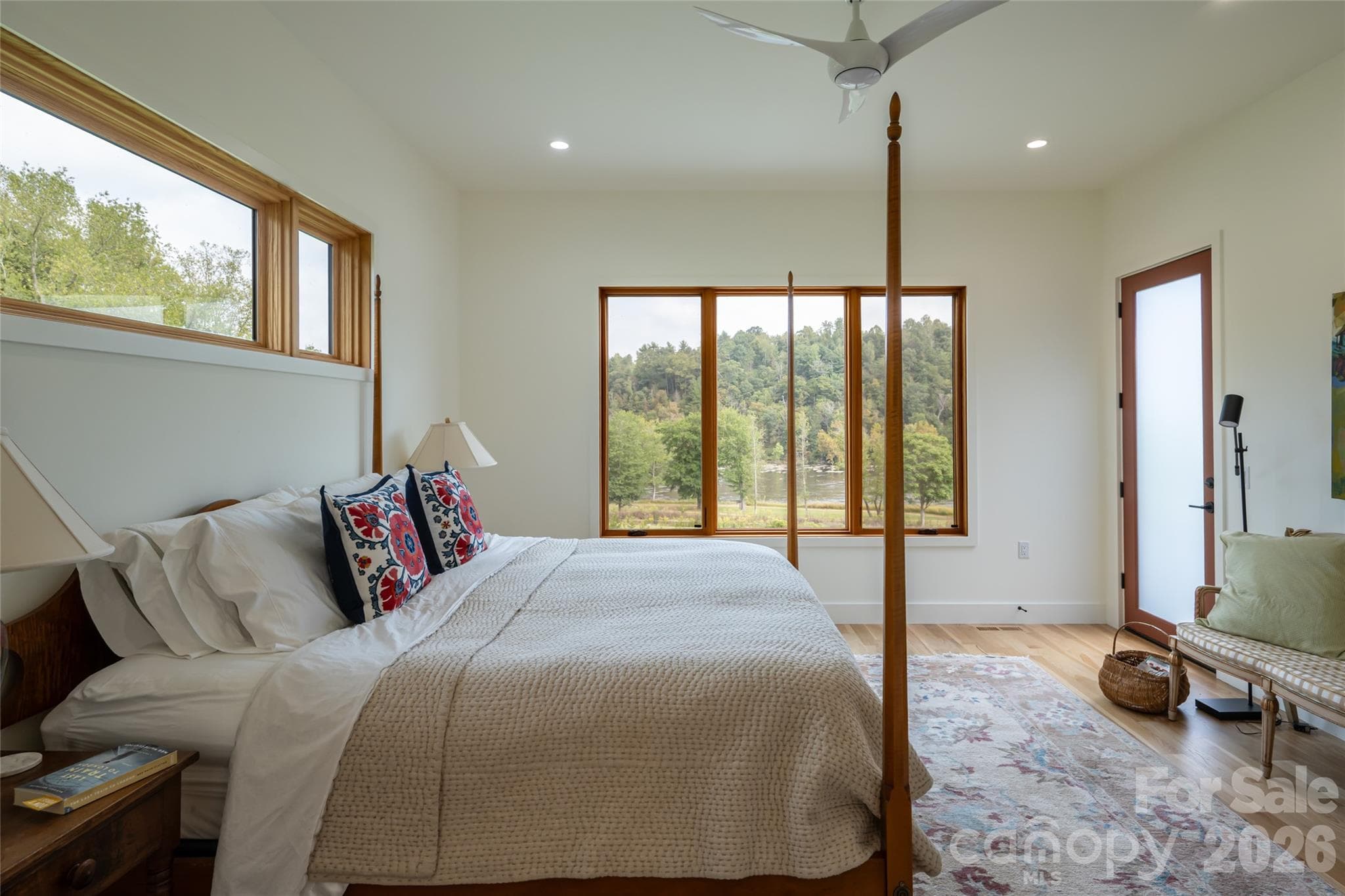Primary bedroom on the main floor - 6 River Run, Asheville