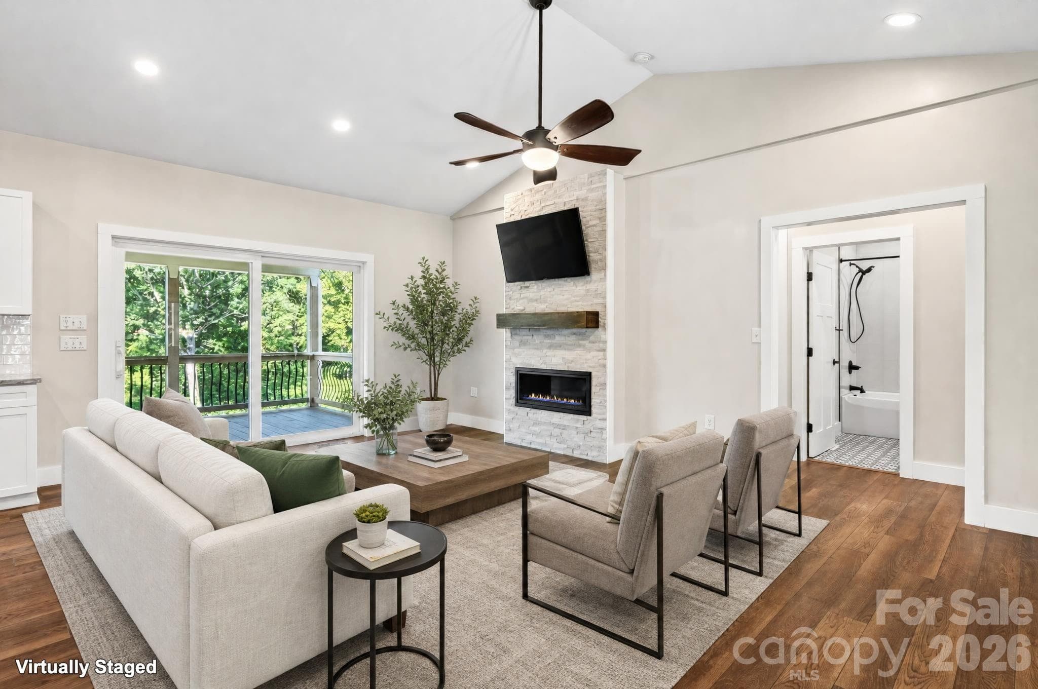 Sliding glass doors lead to - 139 Ridge Road, Candler